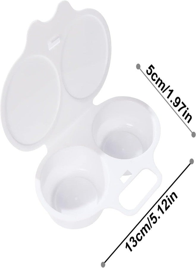 Qintreesify White Egg Poacher, Microwave Egg Boiler Poacher, 2 Cavity Nonstick Poached Egg Maker With Lid, Egg Poacher Microwave Egg Cooker - Image 4